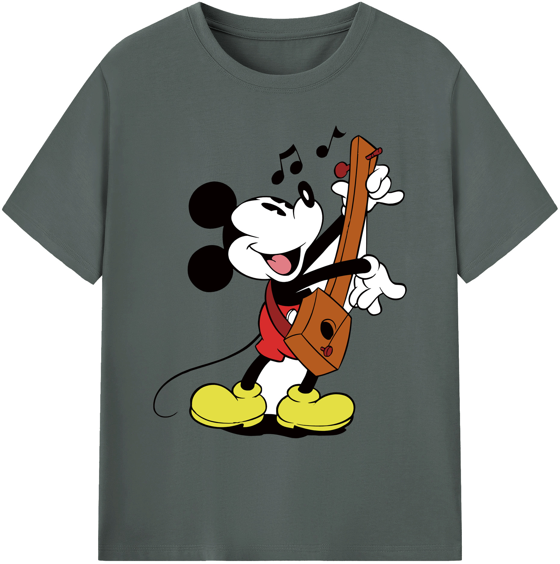 ミッキーマウス Mickey Mouse 綿100％ メンズ半袖Tシャツ｜肌触りやわらか＆通気性